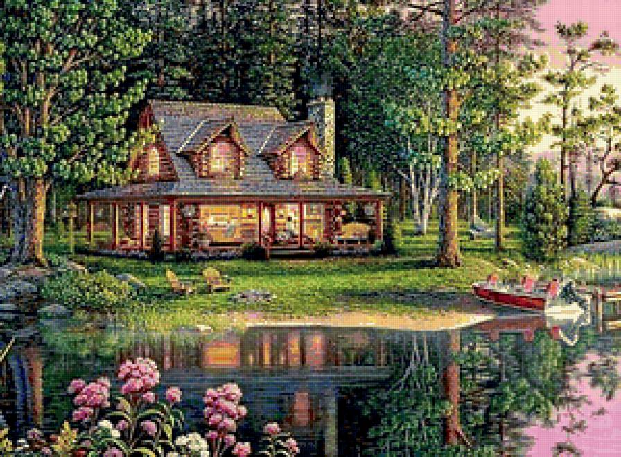 Домик у озера - предпросмотр