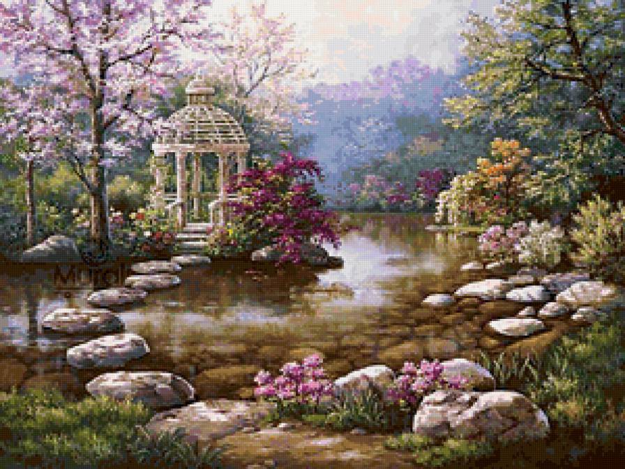 Беседка на озере - предпросмотр