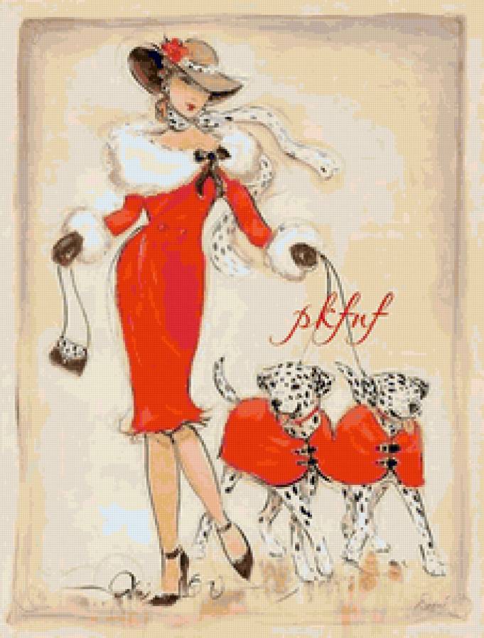 Дама с долматинцами - девушка, дама - предпросмотр