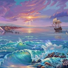 Схема вышивки «Морской пейзаж»