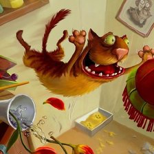 Схема вышивки «Кошачий полёт!»