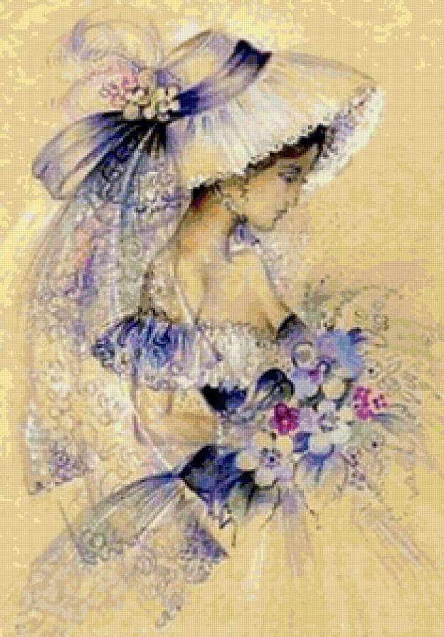 девушка в шляпке - предпросмотр