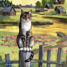 Схема вышивки «По картине художника. Встречает.»