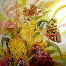 Схема вышивки «ирисы»