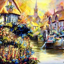 Схема вышивки «Сказочные домики»