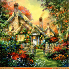 Схема вышивки «Сказочные домики»