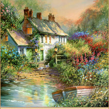 Схема вышивки «Сказочные домики»