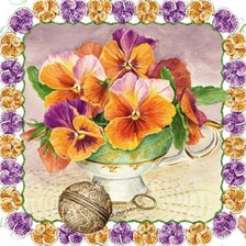 Схема вышивки «Анютки в чашечке»