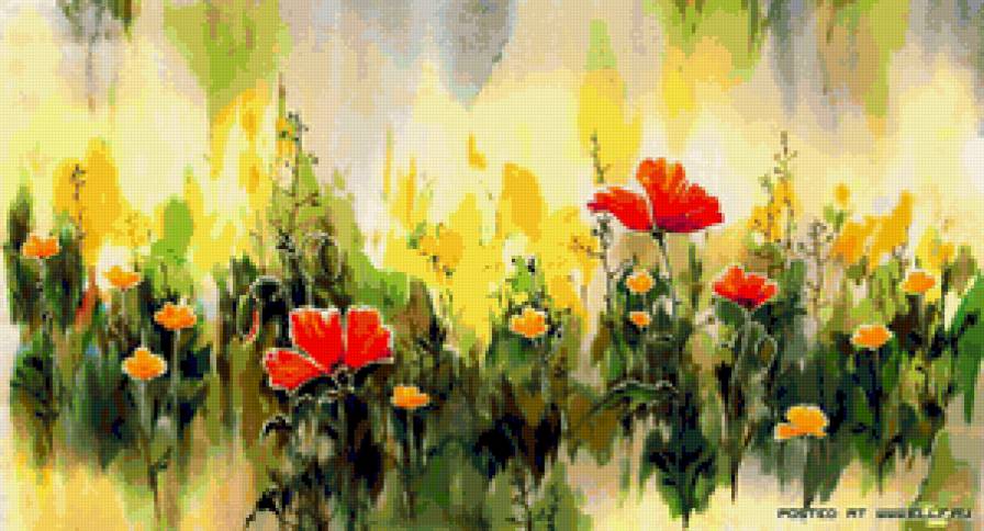 Полянка - яркие цветы - предпросмотр