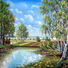 Схема вышивки «Голубая даль»