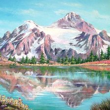 Схема вышивки «Пейзаж, горы»