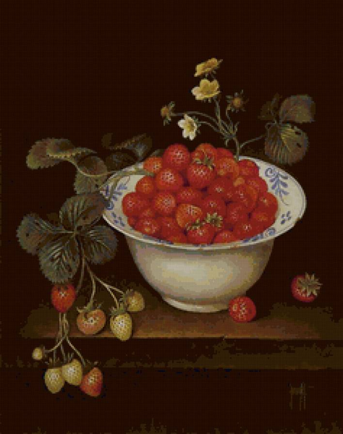Натюрморт с клубникой - натюрморт, клубника - предпросмотр