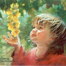 Схема вышивки «девочка и виноград»