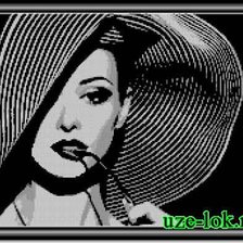 Схема вышивки «дама в шляпе»