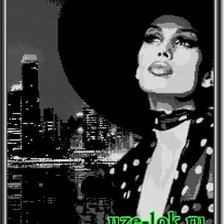 Схема вышивки «дама и город»