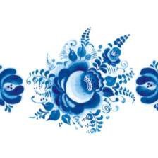 Схема вышивки «гжель дорожка»