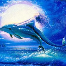 Схема вышивки «русалка и дельфин»