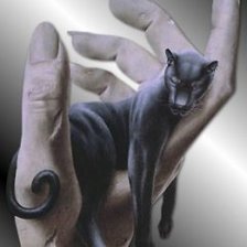 Схема вышивки «пантера на руке»