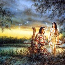 Схема вышивки «индейцы»