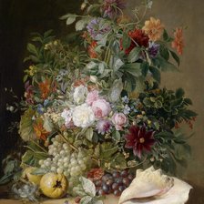 Схема вышивки «Натюрморт цветы и ракушка»