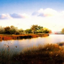 Схема вышивки «РЕКА»