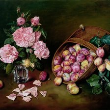 Схема вышивки «VICTORIA PLUMS Oil on canvas»