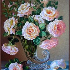 Схема вышивки «Розовые розы»