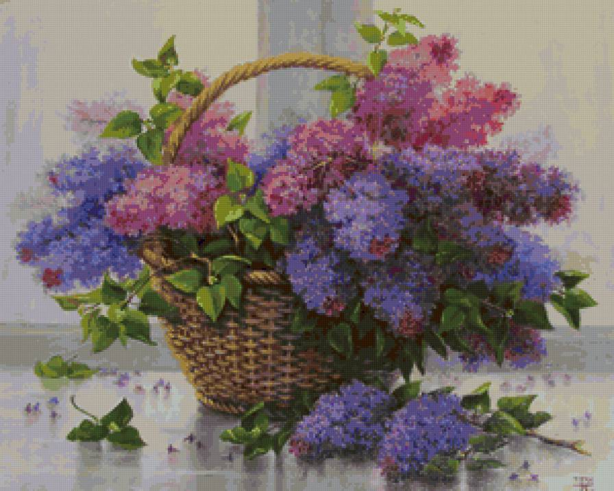 №148182 - цветы, ваза, сирень, букет - предпросмотр