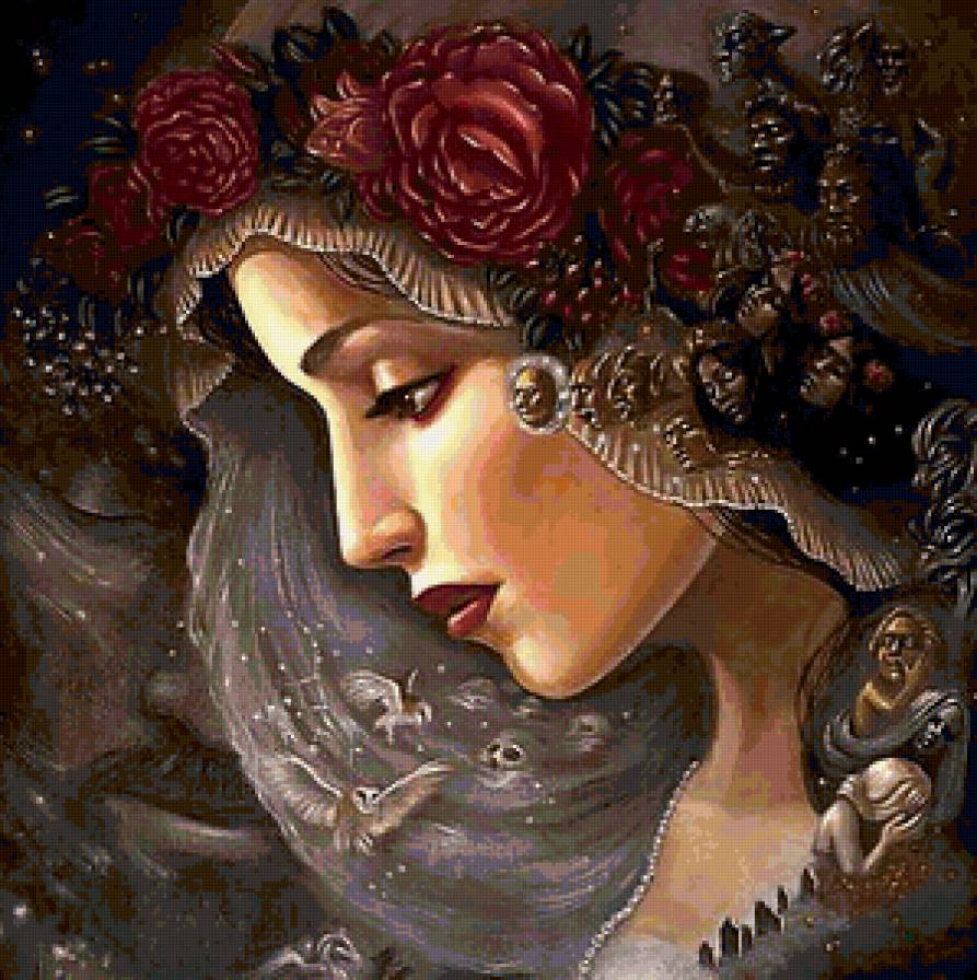 Девушка - 120 цв - фея, фентази, девушка, картина, красота, портрет - предпросмотр