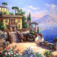 Схема вышивки «Домик на побережье»