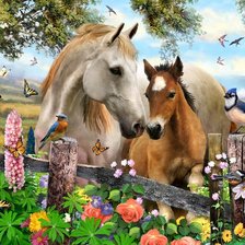 Схема вышивки «horses»