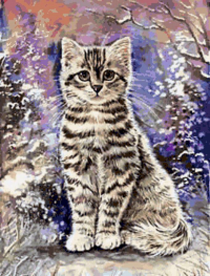 Котёнок - кошки, котенок, зима, малыши, котята, животные - предпросмотр