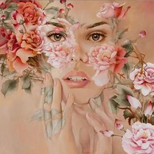 Схема вышивки «Девушка Цветок»