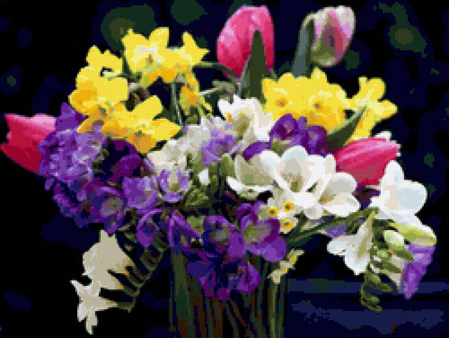 фрезии - цветы, букет - предпросмотр