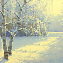 Схема вышивки «Лес зимой»