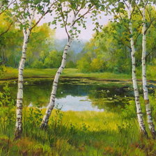 Схема вышивки «У лесной речки»