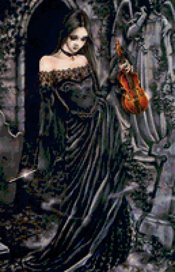 Скрипачка - женский образ, девушка, скрипачка, готика - предпросмотр