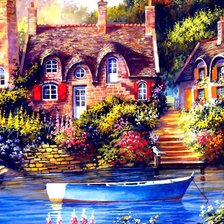 Схема вышивки «Сказочные домики»