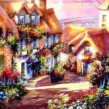 Схема вышивки «Сказочные домики»