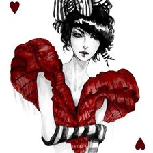 Схема вышивки «туз черви»