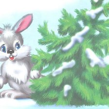 елка и зайченок