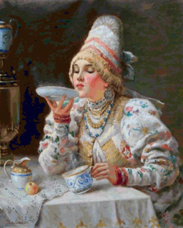 боярышня - картина, девука, живопись - предпросмотр