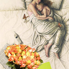 Схема вышивки «Мама с ребёнком»