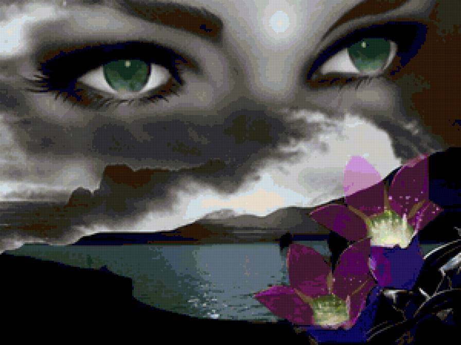 глаза - глаза, девушка, цветы - предпросмотр