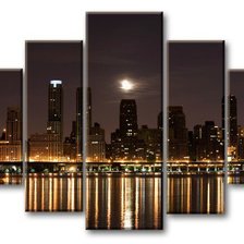 Схема вышивки «луна над ночным городом»