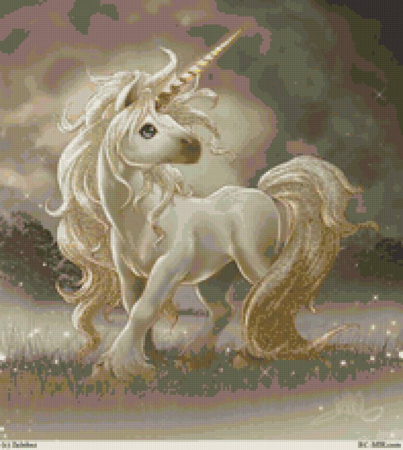 Маленький единорог - животное, единорог, сказка, фентази - предпросмотр