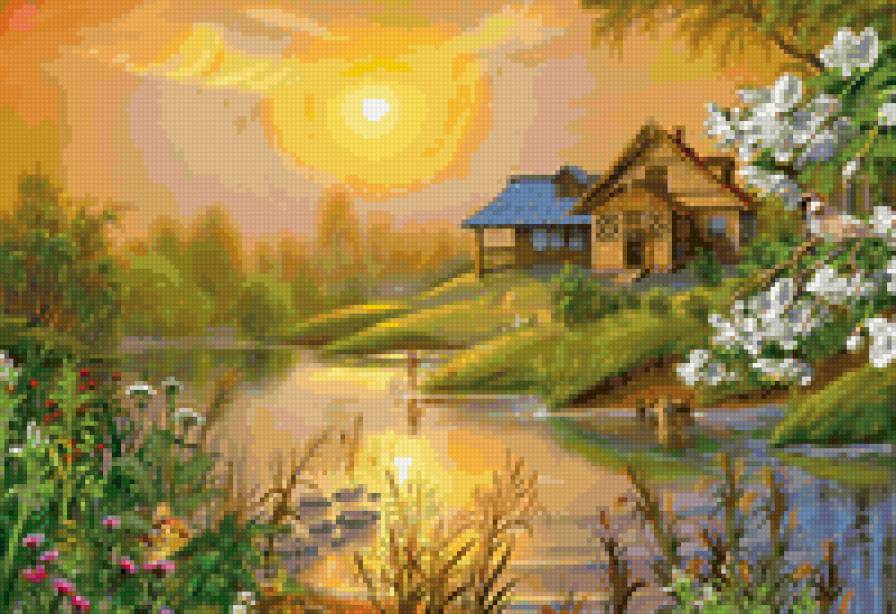 Деревенский пейзаж - деревня, природа, красота, пейзаж - предпросмотр