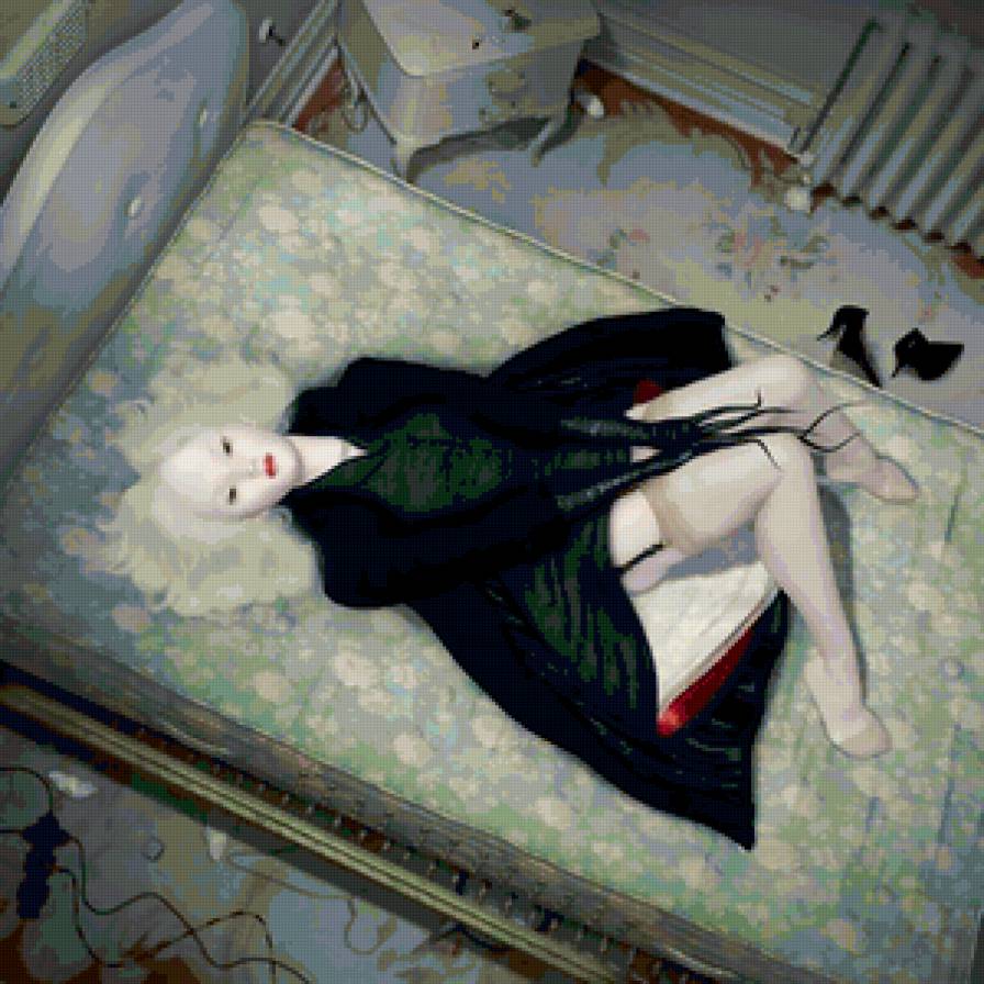 №150063 - кровать, волосы, девушка - предпросмотр