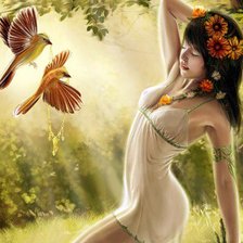 Схема вышивки «Девушка»