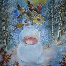 Схема вышивки «snegovichok»